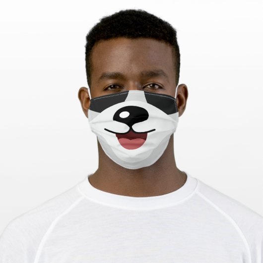 Cute Lovely Panda Cartoon Smile Face Kids Adult Cloth Face Mask (Worn)