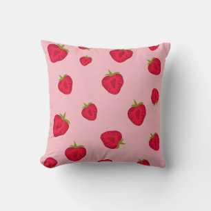 Cute Lovely Pink Strawberry Pattern Throw Pillow