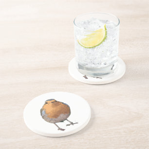 Cute lovely Robin bird Redbreast Coaster