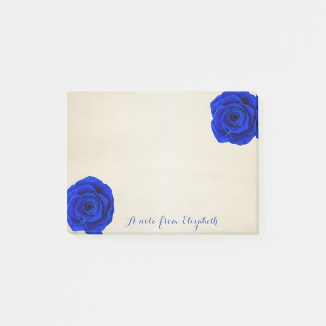 Cute Lovely  Stylish, Blue Roses Post-it Notes (Front)