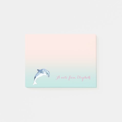 Cute Lovely  Stylish  DolphinPersonalized Post_it Notes