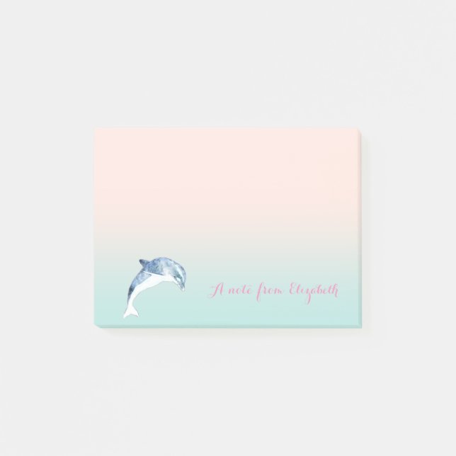 Cute Lovely  Stylish  ,Dolphin,Personalized Post-it Notes (Front)