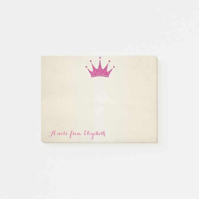 Cute Lovely  Stylish ,Glittery Tiara Post-it Notes (Front)