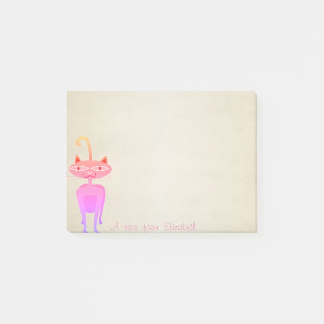Cute Lovely  Stylish , Pink Cat Post-it Notes (Front)