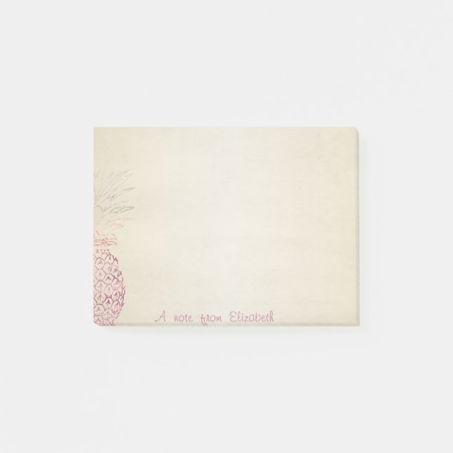 Cute Lovely  Stylish , Pink Pineapple Post-it Notes (Front)