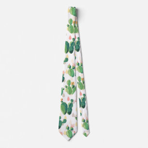 Cute Lovely Succulent Cactus Neck Tie