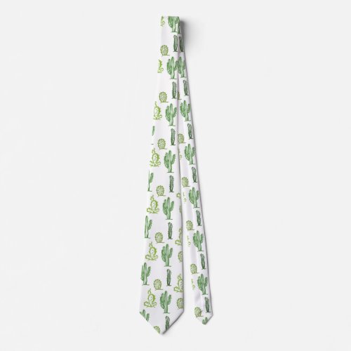 Cute Lovely Succulent Cactus Neck Tie