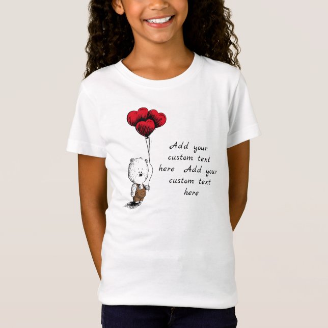 Cute Lovely Teddy bear valentines day T-Shirt (Front)