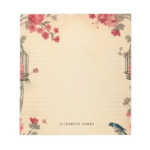 Cute Lovely Vintage Valentines Day Personized Notepad