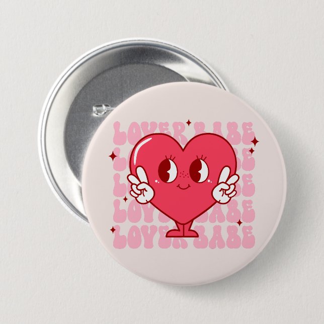 Cute Lover Babe Heart Button (Front & Back)
