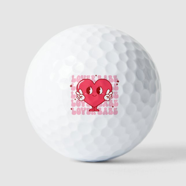 Cute Lover Babe Heart Golf Balls (Front)