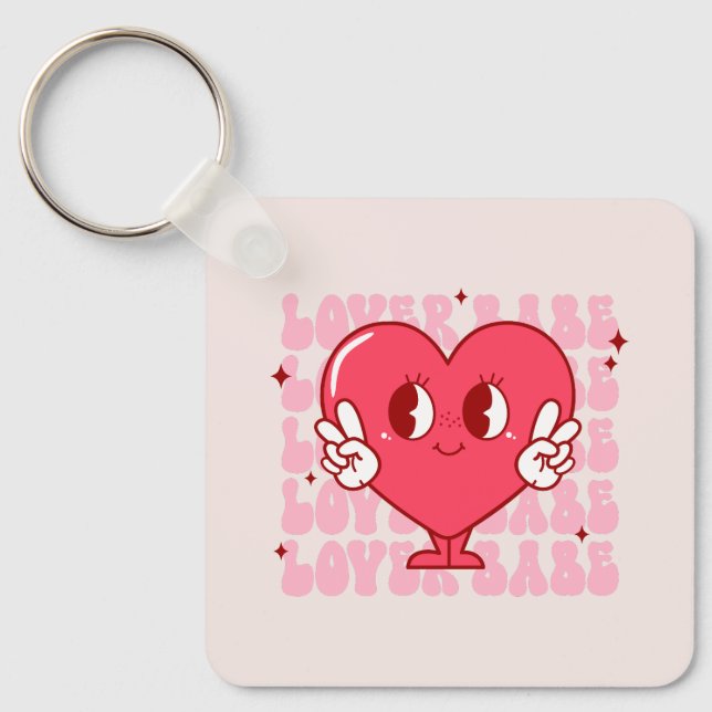 Cute Lover Babe Heart Keychain (Front)