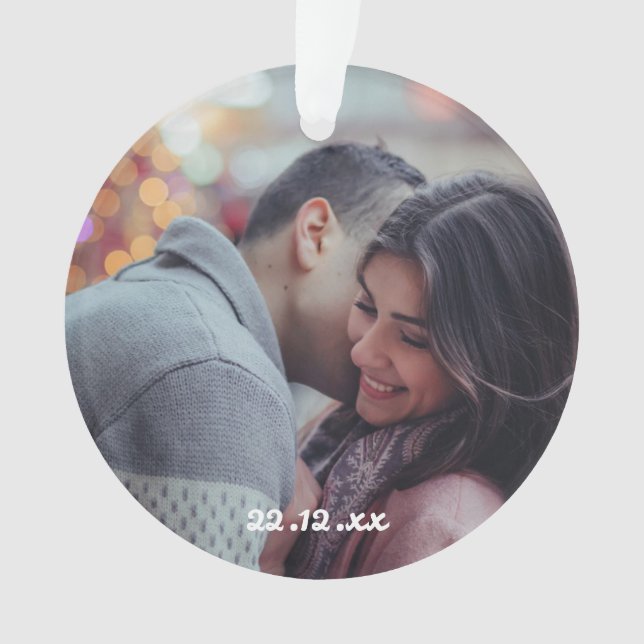 Cute Lovers Photo Holidays Ornament Decoration (Front)