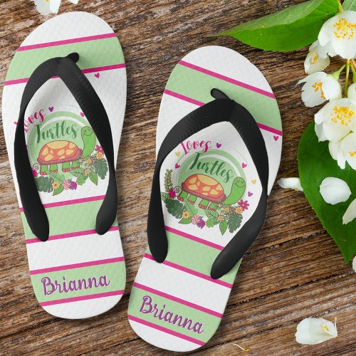 Cute Loves Turtles Personalized Turtle Sandals