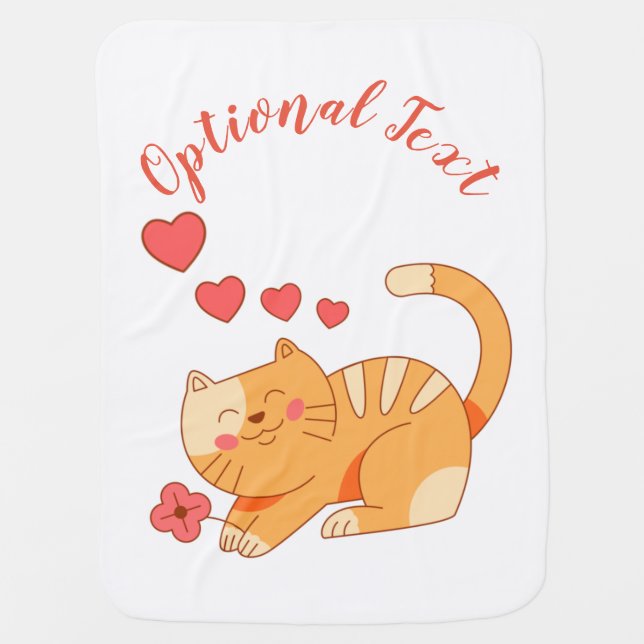 Cute Loving Orange Tabby Kitten   Baby Blanket (Front)