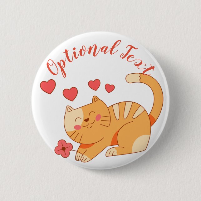 Cute Loving Orange Tabby Kitten   Button (Front)
