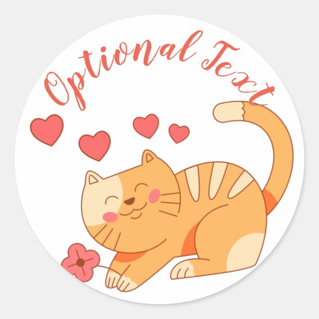 Cute Loving Orange Tabby Kitten  Classic Round Sticker (Front)