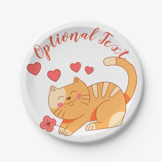 Cute Loving Orange Tabby Kitten   Paper Plates (Front)