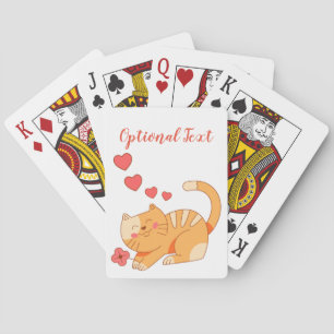 Cute Loving Orange Tabby Kitten  Playing Cards