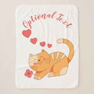 Cute Loving Orange Tabby Kitten Sherpa Blanket