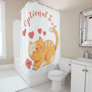 Cute Loving Orange Tabby Kitten  Shower Curtain