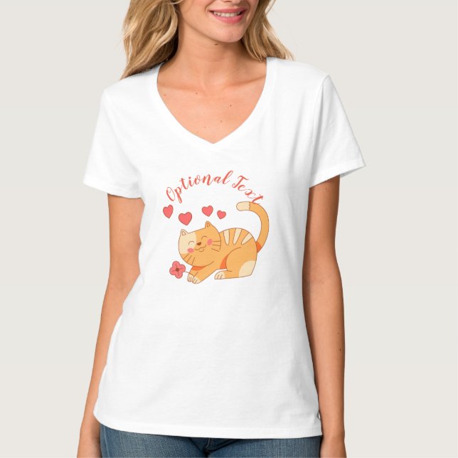 Cute Loving Orange Tabby Kitten   T-Shirt (Front)