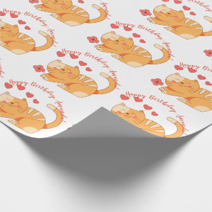Cute Loving Orange Tabby Kitten  Wrapping Paper