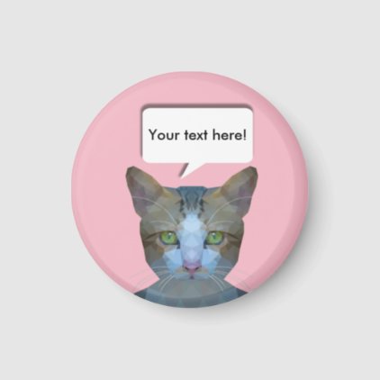 Cute low poly cat customisable magnet