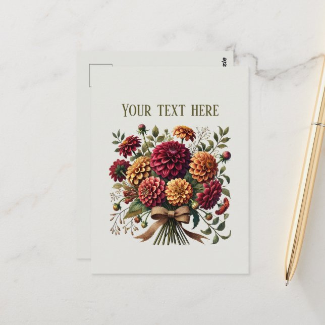 Cute  lower lovers customizable  postcard (Front/Back In Situ)