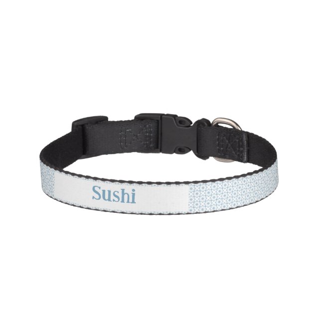 Cute Lt. Blue Modern Pattern  Pet Collar (Front)