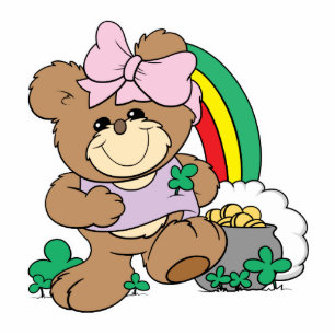 cute luck of the irish st patricks girl teddy bear statuette