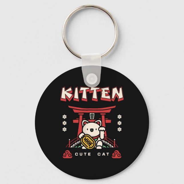 cute lucky cat keychain (Front)