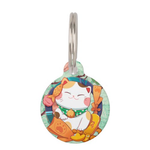 Cute Lucky Cat Pet ID Tag