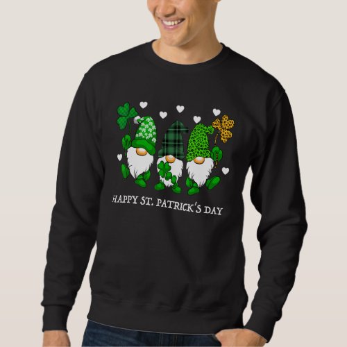 cute lucky gnome happy st patricks day family outf sweatshirt
