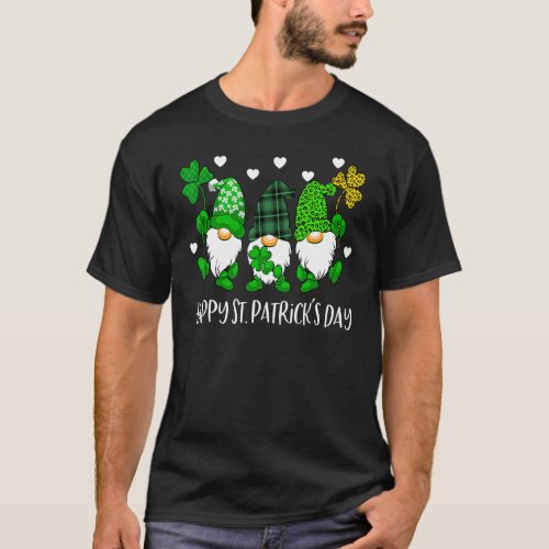 Cute Lucky Gnome Happy St Patricks Day Family Outf T_Shirt