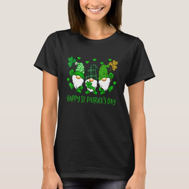 Cute Lucky Gnome Happy St Patricks Day Family Outf T-Shirt (Front)