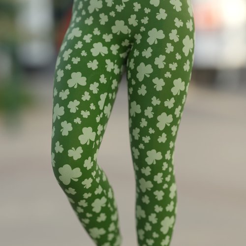 Cute Lucky Green Shamrock St Patricks Day Leggings