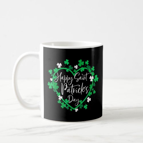 Cute Lucky Heart Shamrock  Happy St Patricks Day 2 Coffee Mug