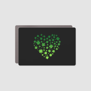 Cute Lucky Heart Shamrock Happy St Patricks Day Car Magnet