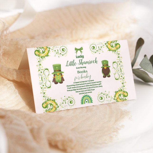 Cute Lucky Little Shamrock Books for Baby Enclosure Card (Creator Uploaded)