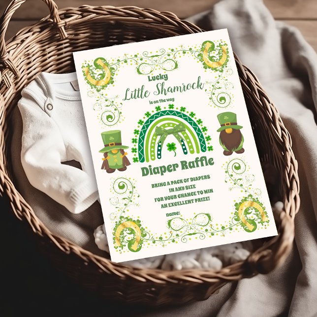 Cute Lucky Little Shamrock  Diapper Raffle  Enclosure Card (Creator Uploaded)