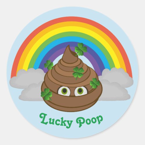 Cute Lucky Poop Classic Round Sticker