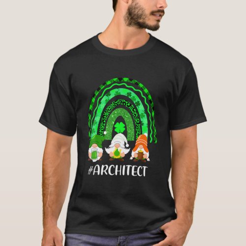 Cute Lucky Rainbow Architect Gnome Leopard Happy S T_Shirt