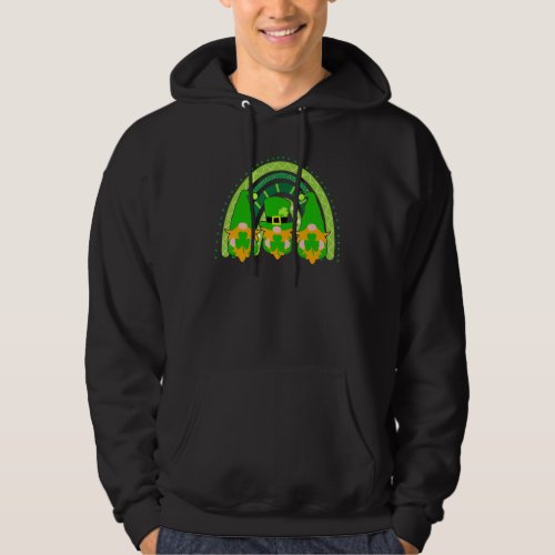 Cute Lucky Rainbow Gnome Happy St Patricks Day Fam Hoodie
