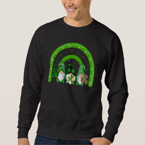 Cute Lucky Rainbow Gnome Happy St Patricks Day Fam Sweatshirt