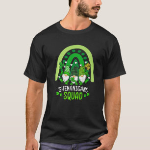 Cute Lucky Rainbow Gnome Shenanigans Squad St Patr T-Shirt
