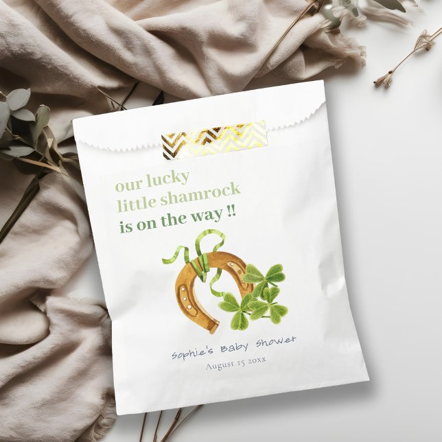 Cute Lucky Shamrock St Patrick's Day Baby Shower Favor Bag (Creator Uploaded)
