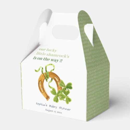 Cute Lucky Shamrock St Patricks Day Baby Shower Favor Boxes