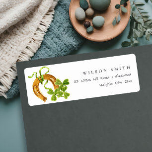 Cute Lucky Shamrock St Patrick's Day Kids Address Label