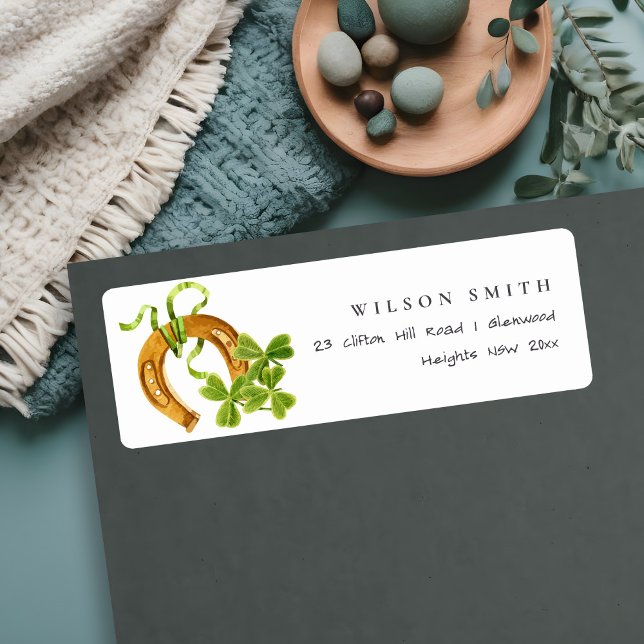 Cute Lucky Shamrock St Patrick's Day Kids Address Label (Creator Uploaded)